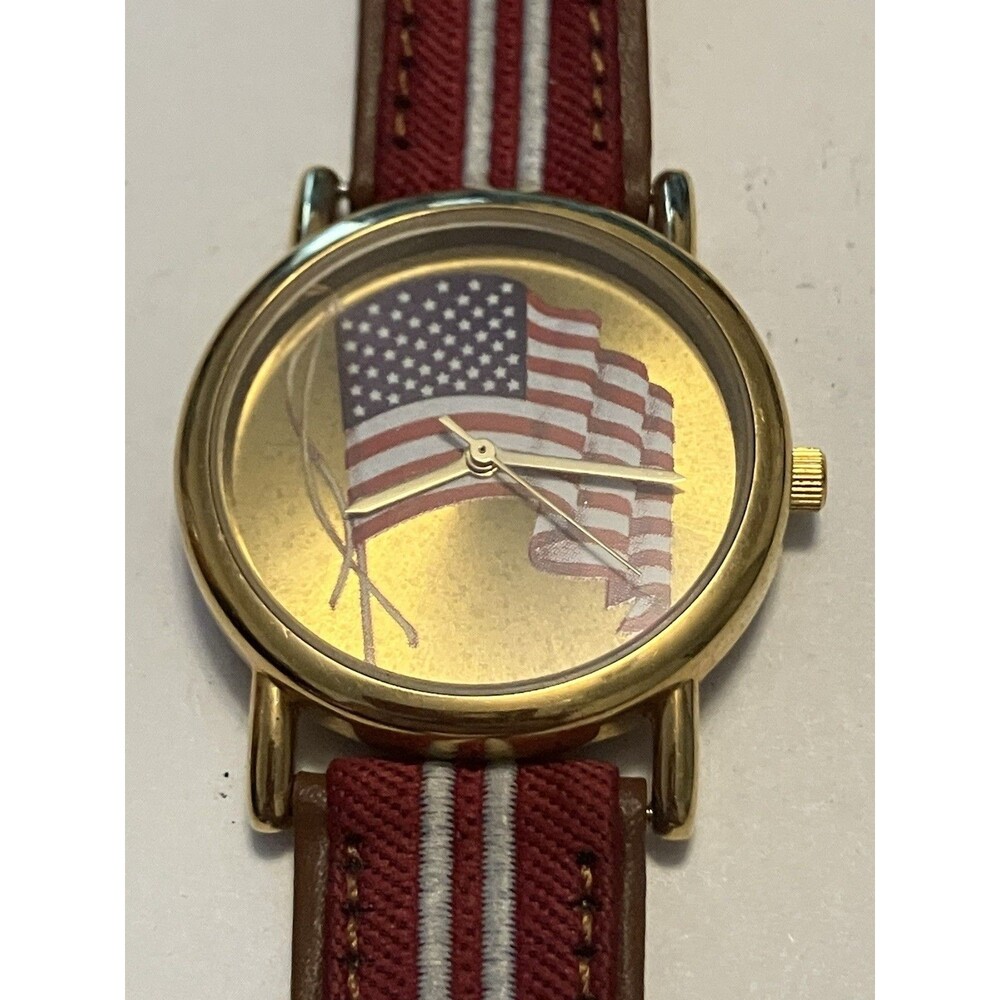 Valdawn American Flag Watch Stars Stripes Band Red White Blue Patriotic Working